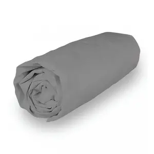 Comparateur de prix : Drap housse en coton 180x200 cm percale gris, par Soleil d'ocre