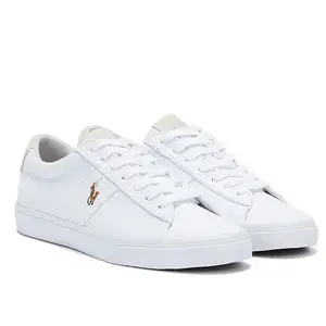 Ralph Lauren Sayer Canvas White Trainers EU 43 pas cher
