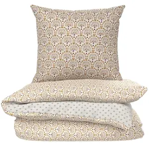 Parure De Lit 260x240 Cm Ecru Anastasia 100% Coton Housse De Couette + 2 Taies D'oreiller 65x65 Cm Tex Home - La Parure De Lit pas cher