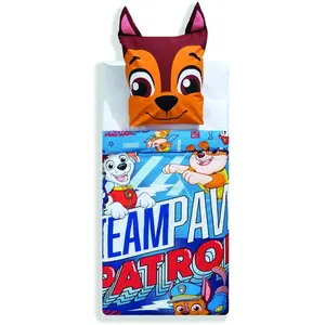 Carrefour Parure De Lit 140x200cm Bleu Foncé 100% Coton Avec Housse De Couette + 1 Taie D'oreiller 65x65cm Paw Patrol - La Parure De Lit pas cher