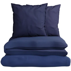 Parure De Lit 260x240 Cm Marine Aspect Gauffré 100% Coton Bio Housse De Couette + 2 Taies D'oreiller 65x65 Cm Tex Home - La Parure De Lit pas cher