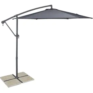 Carrefour Parasol Déporté À Manivelle D3m Gris Ronda Hyba - Le Parasol pas cher