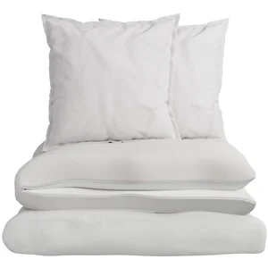 Parure De Lit 240x220 Cm Blanc Gauffré 100% Coton Bio Housse De Couette + 2 Taies D'oreiller 65x65 Cm Tex Home - La Parure De Lit pas cher