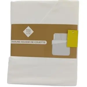 Parue de lit 260x240 cm Blanc 100% Coton Bio Housse de couette + 2 tai... pas cher
