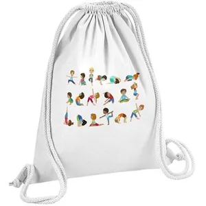 Fabulous Sac de Gym en Coton Blanc Yoga pour Enfants Asanas Dessin 12 ...