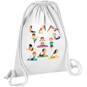 Fabulous Sac de Gym en Coton Blanc Yoga Enfants Posture Hatha Yoga 12 ... pas cher