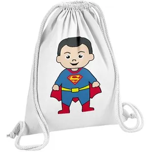 Fabulous Sac de Gym en Coton Blanc Enfant Superman Dessin Mignon 12 Li... pas cher