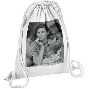 Fabulous Sac de Gym en Coton Blanc Photo Mère et ses Enfants Noir et B...
