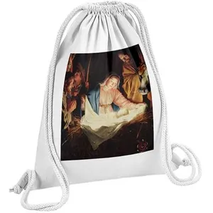 Fabulous Sac de Gym en Coton Blanc La Nativite Naissance de L'Enfant J... pas cher