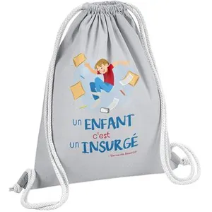 Non communiqué Fabulous Sac de Gym en Coton Gris Un enfant c'est un Insurgé 12 Litres
