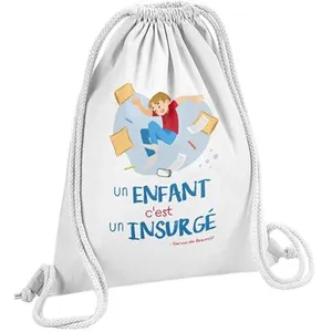 Fabulous Sac de Gym en Coton Blanc Un enfant c'est un Insurgé 12 Litre... pas cher