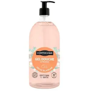 Comparateur de prix : Le Comptoir Du Bain - Gel Douche Extra Doux Pêche Blanche Flacon 1L