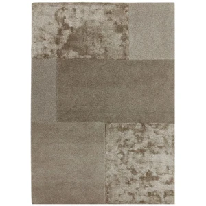 Novatrend Tapis tufté main en laine taupe 120x170 cm pas cher