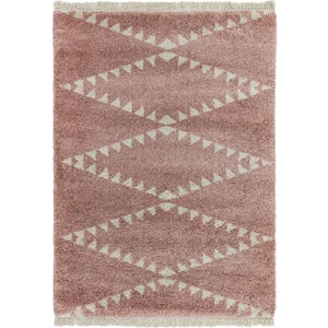 Novatrend Tapis poils épais style berbère rose 120x170 cm pas cher