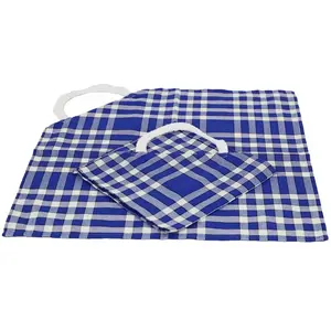 LINANDELLE TEXTILE & LINGE DE MAISON Lot de 2 bavoirs coton carreaux vichy Normand bleu 50x50