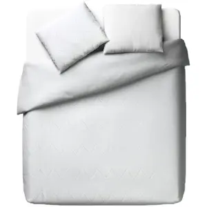 Carrefour Parure De Lit 240x220 Cm Blanc 100% Coton Housse De Couette + 2 Taies D'oreiller 65x65 Cm Tetouan Tex Home - La Parure De Lit pas cher