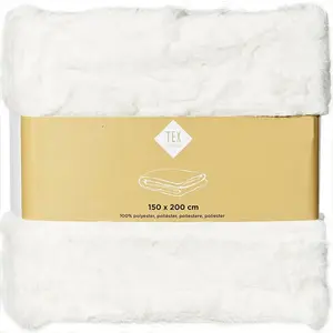Plaid Blanc Fourrure Polyester 150x200cm TEX HOME pas cher