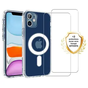 Comparateur de prix : EVETANE Coque iPhone 12 Mini et 2 écrans de protection - TPU - Transparent