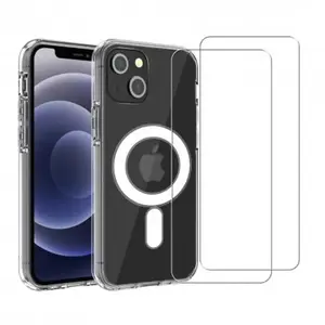 Comparateur de prix : EVETANE Coque Anti-choc Magsafe compatible Iphone 13 Transparente + 2 vitres