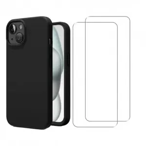 EVETANE Coque compatible Iphone 15 antichoc Noir + 2 vitres pas cher