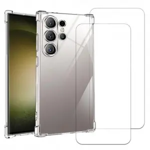 Evetane Coque Galaxy S24 Ultra et 2 écrans de protection - TPU - Transparent pas cher