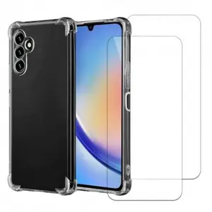 EVETANE Coque Galaxy A34 et 2 écrans de protection - TPU - Transparent pas cher