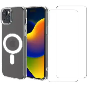 EVETANE Coque iPhone 15 et 2 écrans de protection - TPU - Transparent pas cher