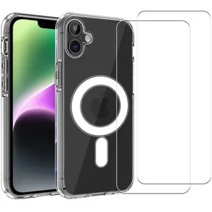 EVETANE Coque iPhone 16 Plus et 2 écrans de protection - TPU - Transparent pas cher
