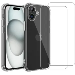 EVETANE Coque compatible Iphone 16 antichoc Transparente + 2 vitres pas cher
