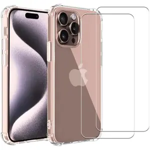 EVETANE Coque iPhone 16 Pro et 2 écrans de protection - TPU - Transparente pas cher
