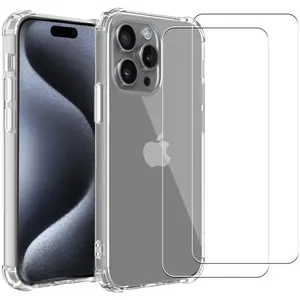 EVETANE Coque compatible Iphone 16 Pro Max antichoc Transparente + 2 vitres pas cher