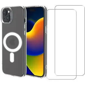 EVETANE Coque iPhone 15 Plus et 2 écrans de protection - TPU - Transparente pas cher