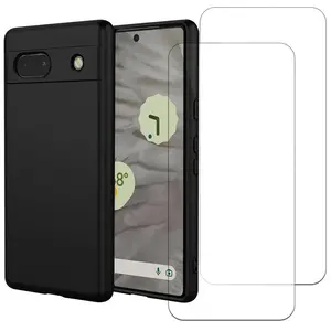 Comparateur de prix : Evetane Coque Google Pixel 7A et 2 écrans de protection - Silicone - Noir