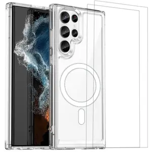 EVETANE Coque Galaxy S23 Ultra et 2 écrans de protection - TPU - Transparent pas cher
