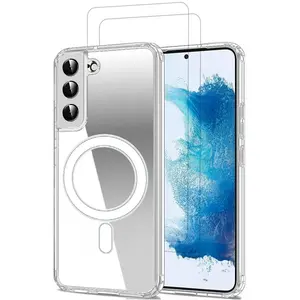 EVETANE Coque Galaxy S22 et 2 écrans de protection - TPU - Transparent pas cher