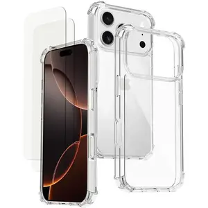 EVETANE Coque compatible Iphone 17 Pro Max antichoc Transparente + 2 vitres pas cher