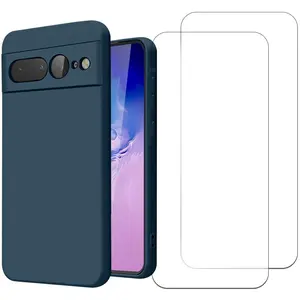 Comparateur de prix : Evetane Coque Google Pixel 7 Pro et 2 écrans de protection - Silicone - Bleu