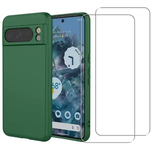 Comparateur de prix : Evetane Coque Google Pixel 8 Pro et 2 écrans de protection - Silicone - Vert