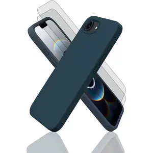 EVETANE Coque iPhone 16e et 2 écrans de protection - Silicone - Bleu pas cher