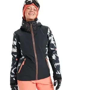 Veste à capuche Roxy Free Jet noir blanc orange femme - S pas cher