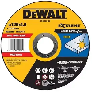 Lot de 25 Disques à tronçonner l'inox 125x22,2mm, moyeu plat DEWALTVendu parracetools