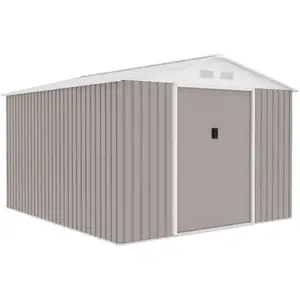 Comparateur de prix : ARCHER Abri De Jardin En Métal 8,84 M² - Kit D'ancrage Inclus - Taupe