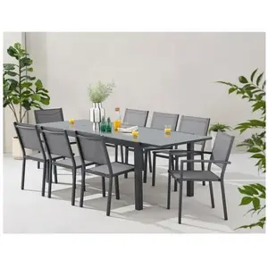 Comparateur de prix : Ensemble repas de jardin 6 à 8 personnes : Table extensible 120-180 cm...