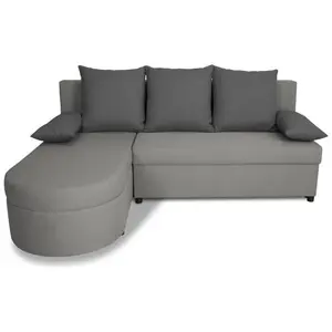 NO NAME Canapé d'angle convertible réversible 3 places jen - tissu gris - style contemporain - l19 pas cher