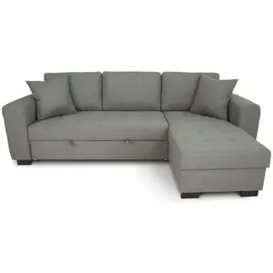 Comparateur de prix : Hamilton Canapé d'angle convertible réversible 4 places - Tissu gris c...