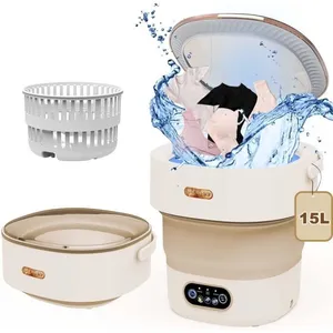 PRUMYA Mini machine à laver pliable 15L, Machine à Laver Mobile 22W, P... pas cher