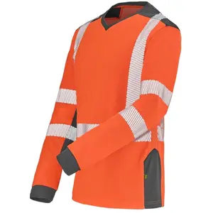 Comparateur de prix : T-shirt manches longues fluo safe xp hv orange/bleu marine T4/XL Cepovett 22-9T85-404-4/XL