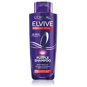 L'Oréal Paris Shampooing Antijaune Color Vive Purple Shampooing Antijaune pour cheveux éclaircis, blonds, décolorés et gris, 200 ml