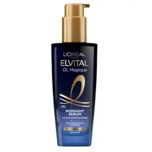 L'Oréal Paris Sérum nourrissant pour cheveux doux et brillants, agit durablement contre les frisottis, ne laisse pas de résidus, à l'huile de fleur de camélia, sérum Magique de Midnight d'Elvital, 100