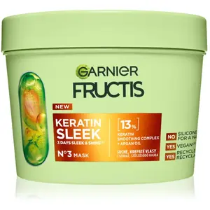 Comparateur de prix : Garnier Fructis Keratin Sleek masque cheveux pour cheveux secs et abîm...
